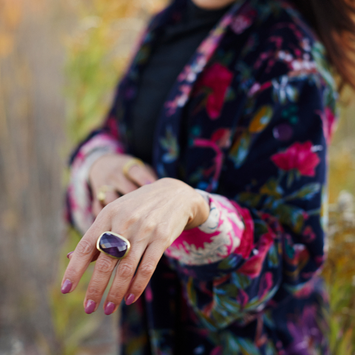 Helena Ring Rose Quartz & Amethyst