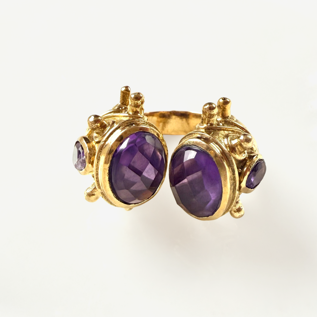 Rockstar Ring Rose Quartz & Amethyst